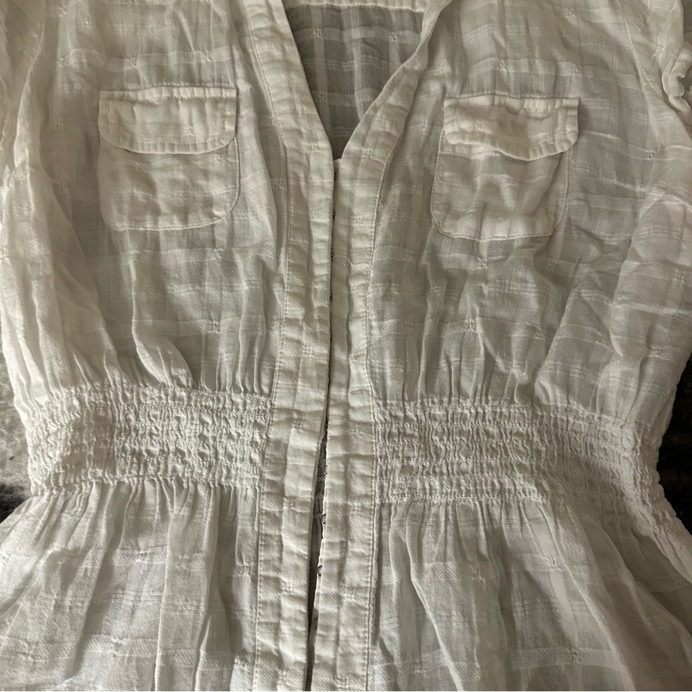 Guess Short Sleeves Blouse White size L Women - Picture 3 of 14
